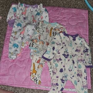 Wonder Nation Kids One Pieces Footies - Multicolor